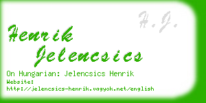 henrik jelencsics business card